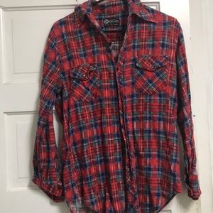Vintage plaid flannel button down shirt